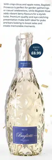 Bestway Baglietti prosecco offer