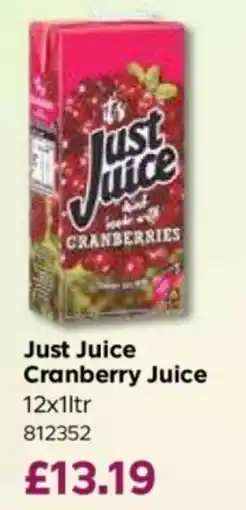 Bestway Just Juice Cranberry Juice offer