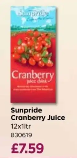 Bestway Sunpride cranberry juice offer