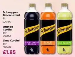 Bestway Schweppes blackcurrant cordial offer