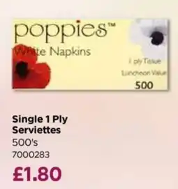 Bestway Poppies white napkins offer