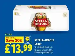 Lidl Stella Artois Lager offer