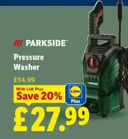 Lidl Parkside Pressure Washer offer