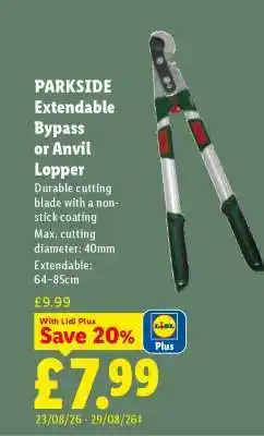 Lidl Parkside Extendable Bypass or Anvil Lopper offer