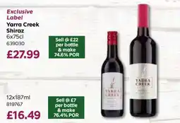 Bestway Yarra Creek Shiraz 6x75cl offer