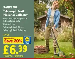 Lidl PARKSIDE Telescopic Fruit Picker or Collector offer