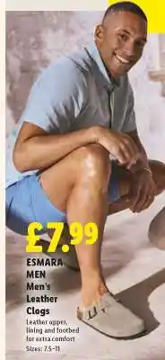 Lidl ESMARA MEN Men's Leather Clogs offer