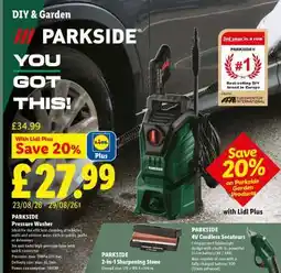 Lidl Parkside Pressure Washer offer