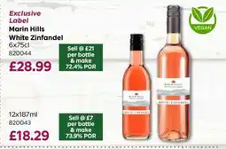 Bestway Marin Hills White Zinfandel 6x75cl offer