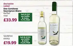 Bestway Dos Condores Sauvignon Blanc 6x75cl offer