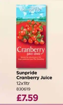 Bestway Sunpride Cranberry Juice offer
