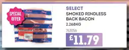 Bestway SELECT SMOKED RINDLESS BACK BACON offer