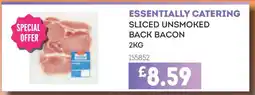 Bestway ESSENTIALLY CATERING SLICED UNSMOKED BACK BACON offer