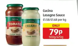 Aldi Cucina Lasagne Sauce offer
