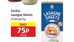 Aldi Cucina Lasagne Sheets offer