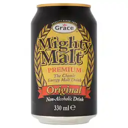 Iceland Grace Mighty Malt Premium Original Non-Alcoholic Drink 330ml offer