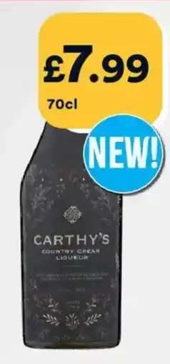 Bargain Booze Carthy's country cream liqueur offer