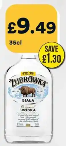 Bargain Booze Zubrowka vodka offer