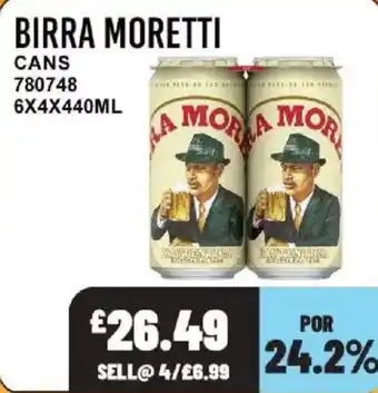 Bestway Birra Moretti cans offer
