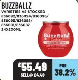 Bestway Buzzballz cocktails offer