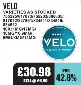 Bestway Velo freezing peppermint offer