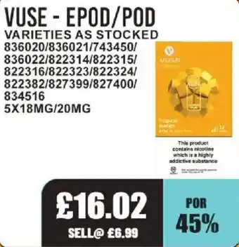 Bestway Vuse epod/pod offer