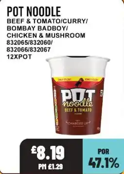 Bestway Pot noodle beef & tomato offer