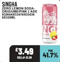 Bestway Singha zero lemon soda offer