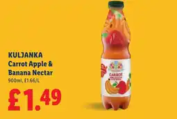Lidl Kuljanka carrot apple & banana nectar offer