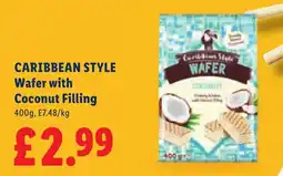 Lidl Caribbean style wafer with coconut filling offer