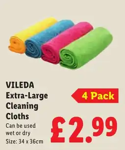 Lidl Vileda extra-large cleaning cloths offer