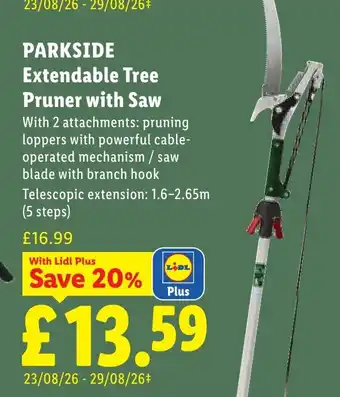 Parkside extendable tree pruner with saw