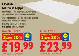 Lidl Mattress Topper offer