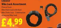 Lidl Crivit bike lock assortment offer