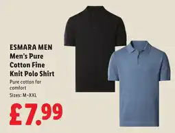 Lidl Esmara Men Men's Pure Cotton Fine Knit Polo Shirt offer