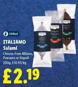 Lidl Italiamo salami offer