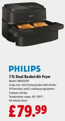Lidl Philips 7.1l dual basket air fryer offer