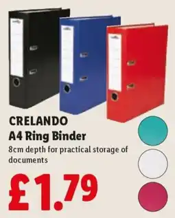 Lidl Crelando a4 ring binder offer
