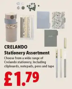 Lidl Crelando stationery assortment offer