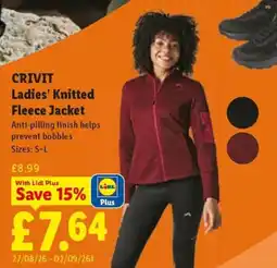 Lidl Crivit ladies' knitted fleece jacket offer