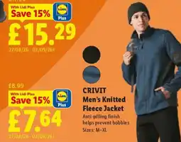 Lidl Crivit Men's Knitted Fleece Jacket offer