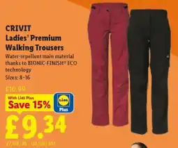 Lidl Crivit ladies' premium walking trousers offer