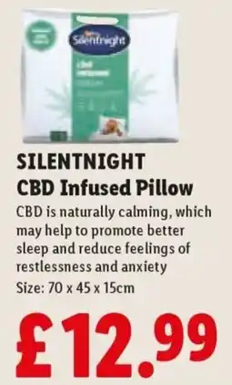 Lidl Silentnight cbd infused pillow offer