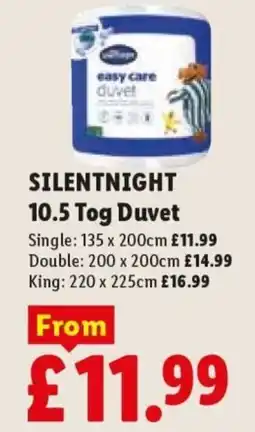 Lidl Silentnight 10.5 tog duvet offer