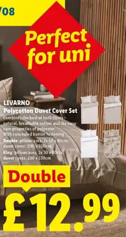 Lidl Livarno Polycotton Duvet Cover Set offer