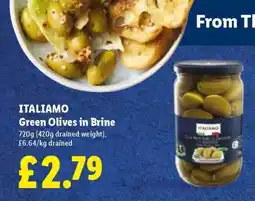 Lidl ITALIAMO Green Olives in Brine offer