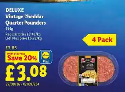 Lidl DELUXE Vintage Cheddar Quarter Pounders offer