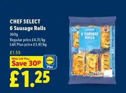 Lidl CHEF SELECT 6 Sausage Rolls offer