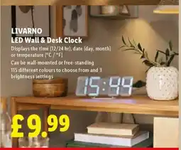Lidl LIVARNO LED Wall & Desk Clock offer