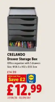 Lidl CRELANDO Drawer Storage Box offer